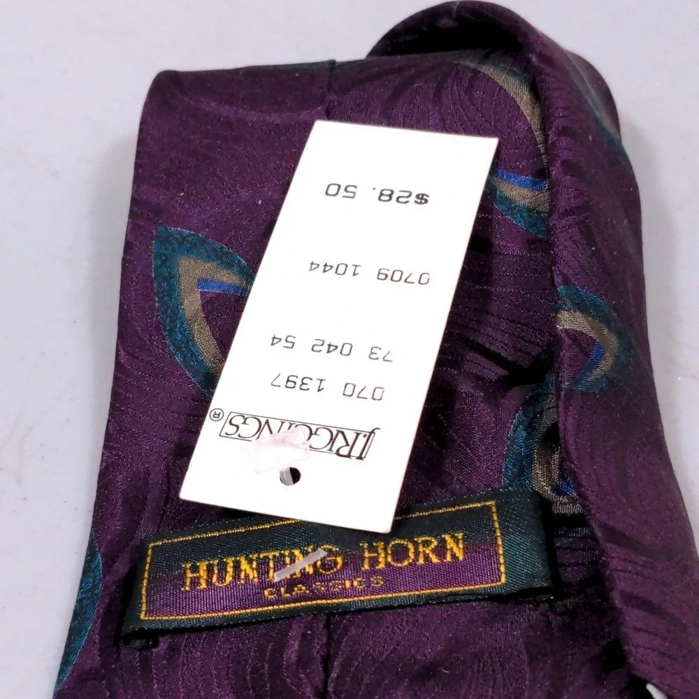 Vtg 1993 Hunter's Horn J Riggins Silk Tie NWT Abstract‎ Geometric Italian Fabric